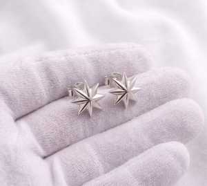 Boucles d'oreilles clous en argent sterling 925, inspirées de JoJo, motif étoile du Nord, plaqué or, bijoux célestes inspirés de l'anime - Product Image 1