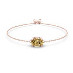 Bracelet de mode en or 14 carats de haute qualité en gros, livré avec un diamant ovale jaune soleil (3/4 ct.) Tw. Diamant cultivé en laboratoire - Product Image 1