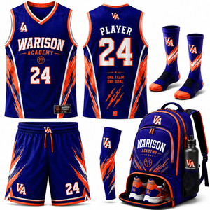 Wholesale Basketball Uniform Kit Customized Solid Color Quick Dry Team Wear Basketball Uniform Set With Custom Name And Number - Product Image 4