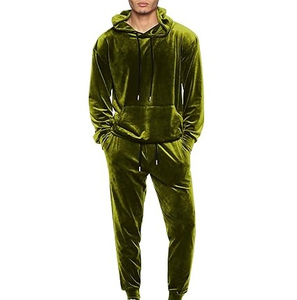 Casual Wear Streetwear Hoodies Pullover <b>Velvet</b> <b>Tracksuit</b> Anti Wrinkle Loungewear Velour Hooded Solid Printed Fully Customized - Product Image 3