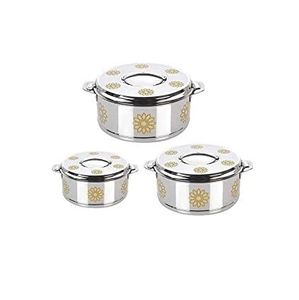 Ensemble de casseroles modernes en acier inoxydable durable avec conception isolante pour le service quotidien, le stockage et la préservation de la chaleur - Product Image 3