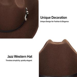Sombrero de Vaquero de Cuero Premium, Estilo Occidental, Protección Solar para Actividades al Aire Libre, Ajustable, Hecho a Mano, Estilo Country, para Rodeo - Product Image 2