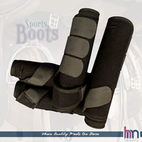 HM GLOBAL Equestrian - Botas de Viaje para Caballos de Primera Calidad, Personalizables, Ligeras, Acolchadas de Neopreno, con Tela de Bucle de 4 Vías