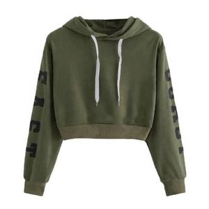 Tendencias de Cp Venta al por mayor Streetwear Sudaderas Mujeres Manga larga Crop Top Gym Wear Sudadera con capucha Ropa Jersey personalizado - Product Image 5
