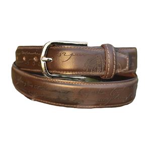 Cinturón Casual de Cuero Genuino de Vaca Premium con Hebilla de Metal Estilo Western, Diseño Personalizable con Bordado y Estampado por Transferencia Térmica, 3.5cm - Product Image 1