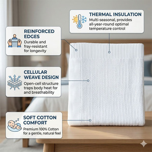 Hospital Cotton Thermal <b>Blanket</b> Highly Quality Absorbent Quick Dry Trukish Luxury White Premium Eco-Friendly 100% Cotton <b>Throw</b> - Product Image 3