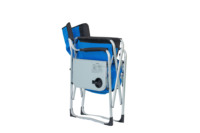 Chaise pliante en acier inoxydable de conception moderne avec porte-gobelet mobilier d'extérieur en métal pour les activités de jardin et le camping