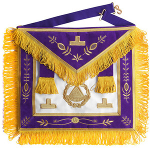 High Quality Lambskin Leather Masonic Stewards Apron with badge <b>Collar</b> Full Dress Apron hand embroidered 2026 - Product Image 2