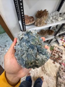 คริสตัลบลูแคลซิโดนีลายมาร์ชี |   ตัวอย่างแร่ธรรมชาติเกรดนักสะสมสำหรับจัดแสดง - Product Image 3