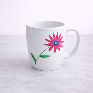 Taza de Café de Cerámica Pintada a Mano con Flores Rosas, Acabado Brillante, Construcción Duradera, Asa Cómoda, Perfecta para Té, Café, Regalo para el Hogar - Product Image 1
