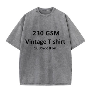 Custom Men's <b>Tshirt</b> Streetwear Oversized 300gsm Crewneck Vintage Heavyweight 100%cotton Acid Washed T Shirt for Men - Product Image 1