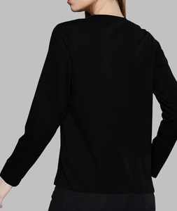 Haut à col en V pour femme, manches longues, pour un usage quotidien, coupe confortable et élégance décontractée sans effort - Product Image 1