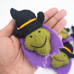 Handmade Wool Felt Halloween <b>Witch</b> Bag Charm Soft Eco-Friendly <b>Decorative</b> Keychain Custom Color Gift Accessory - Product Image 5