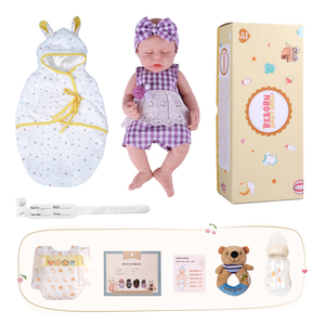 Poupée <span class=keywords><strong>Reborn</strong></span> en <span class=keywords><strong>Silicone</strong></span> <span class=keywords><strong>Corps</strong></span> Entier Babeside Lucy 16 Pouces, Bébé Fille qui Boit et S'endort, Stock Usine, Faible MOQ, Vente en Gros - Product Image 4