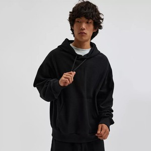 OEM Custom Logo Embroidery Zipper-<b>Up</b> Solid Hoodies Men 100% Cotton Casual Vintage Oversized Quick Dry Comfortable - Product Image 1
