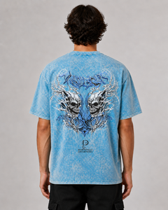 Camiseta Oversize para Hombre con Lavado Ácido y Estampado de Calavera, Manga Corta, Cuello Redondo, Estilo Urbano, de Algodón Jersey, Precio al por Mayor - Product Image 6