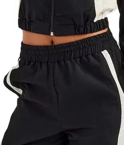 Customize 2026 style Windbreaker Lightweight for women Tracksuit best <b>Zip</b> <b>Up</b> Nylon <b>Cropped</b> Hoodie and Jogger Set for Women - Product Image 6