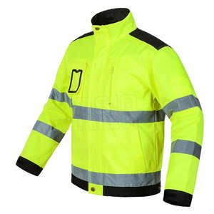 OEM <b>Reflective</b> Canvas Quilted Safety <b>Jacket</b> Waterproof Windproof Hi-Vis Breathable Quick Dry Winter <b>Man</b> - Product Image 2