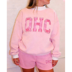 Women's Pullover Mock Neck Sweatshirt and Above Knee Shorts Breathable Casual Wear Customized Logo Printing Two Piece <b>Set</b> - Product Image 1