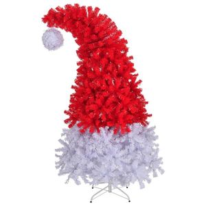 6 FT Santa Hat Style Pre-Lit Christmas <b>Tree</b> with 300 <b>Lights</b> 1050 Branch Tips Hinged Artificial Pine <b>Tree</b> with Remote Control - Product Image 3