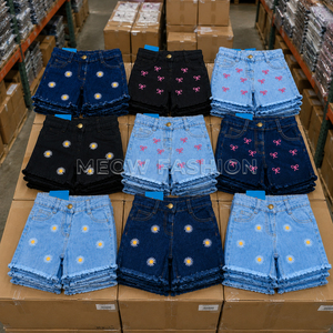 Conjunto de Pantalones Cortos de Mezclilla para Niñas, Moda de Verano Infantil, con Camisetas con Estampado Floral, Conjuntos Casuales de Verano, Lote en Stock, Bangladesh, OEM al por Mayor - Product Image 6