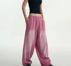 Pantalon de survêtement unisexe rose ombré pour femme, taille haute, coupe ample, style streetwear, décontracté et esthétique, idéal pour se détendre - Product Image 6