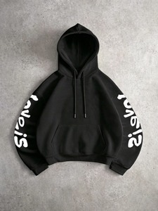 Custom 100% Cotton Heavyweight Hoodie With Custom Puff Print 3D Letter 100% Cotton Solid Color Hooded Hoddie With Front Pocket - Product Image 1