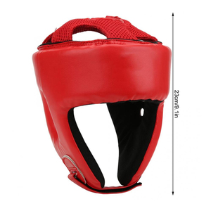 Protector de Cabeza para Boxeo, Casco Protector de Cuero PU para Adultos Unisex, Color Rojo Sólido, Cierre de Hebilla - Product Image 5