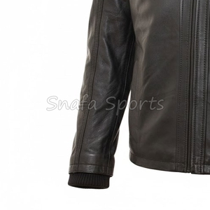 Men's Streetwear Casual Winter Loose-Fit Leather Jacket with Zipper Front Windproof Comfortable Leather Jackets - Product Image 4