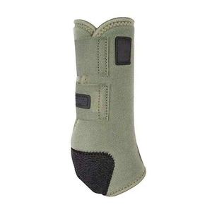 Bottes de protection en néoprène pour chevaux, couleur unie beige, avec sangle Velcro, soutien du pastèrnes pour l'entraînement et la course. - Product Image 5