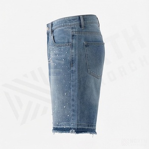 Nouvelle Tendance en Promotion : Shorts en Jean Homme de Haute Qualité, Taille Élastique, Prix Abordable, avec Strass - Product Image 3