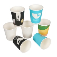 Gobelets jetables en papier simple paroi de 4oz à 16oz, de qualité alimentaire, avec revêtement, imprimés sur mesure pour boissons gazeuses, boissons énergisantes et eau minérale