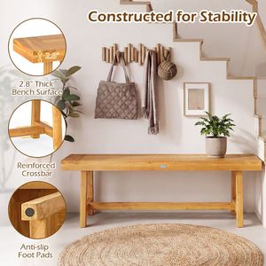 Panca in Legno Massello da 63 Pollici per Sala da Pranzo, Ospita Fino a 3 Persone - Product Image 6