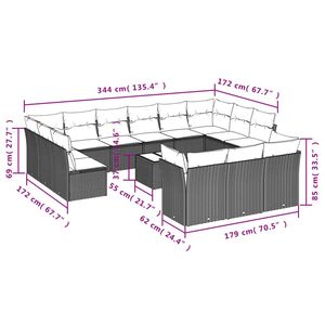 Ensemble de canapés de jardin en polyrotin noir réglable avec grandes pieds, mobilier d'extérieur confortable - Product Image 3