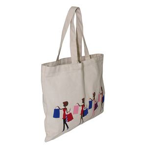 Sac fourre-tout en toile de coton de haute qualité 10 oz, design personnalisé multicolore, poignée intégrée, sac de shopping naturel - Product Image 2