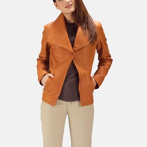Chaqueta de Cuero para Mujer de Estilo Retro con Acabado Desgastado, Estilo Único y Carácter Distintivo, Chaquetas de Cuero Transpirables - Product Image 1