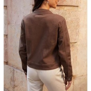 Nouvelle veste en jean personnalisée pour femme, automne, haute qualité, manches bouffantes, poche à rabat, boutonnée - Product Image 4