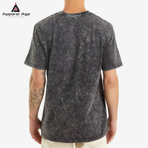 เสื้อยืดผู้ชายดีไซน์ล่าสุด แห้งเร็ว ผ้าฝ้าย 100% ล้างสีแบบแอซิด ใส่สบาย ทรงหลวม คุณภาพสูง - Product Image 2