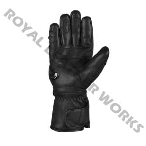 Gants de moto d'hiver en cuir véritable doublés pour hommes, noirs, de luxe, personnalisables, pour la conduite, vente en gros - Product Image 6