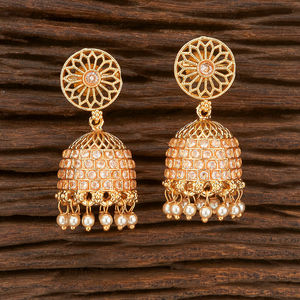 ต่างหู Jhumki โบราณชุบโรเดียม206916 - Product Image 4