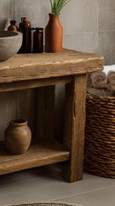 Mueble de Baño Moderno Rústico de Madera con Lavabo Individual y Estante Abierto, Mueble Elegante para Baño - Product Image 2