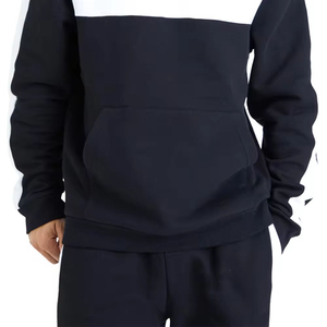 Ensemble de survêtement décontracté en molleton 100 % coton, design personnalisé, couleur unie, pour l'hiver, avec sweat à capuche et pantalon de survêtement à cordon de serrage - Product Image 3