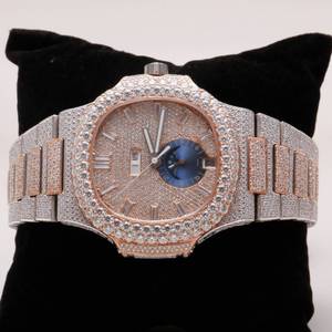 RB Gems Unisex Lujo Mecánico Analógico Cuadrado Reloj de acero inoxidable Fase lunar LGD Moissanite Cristal antiguo ETA Movimiento - Product Image 4