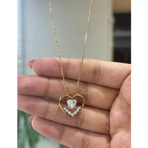 Collar con Colgante de Diamante Cultivado en Laboratorio con Corte Corazón Premium, Diseño de Corazón Flotante en Oro de 1.5 Ct, Joyería Fina para Mujer - Product Image 2