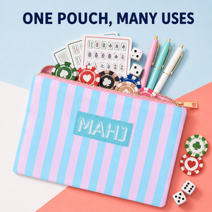 Sac de rangement pour accessoires de Mahjong américain, pochette à fermeture éclair dorée, en polyester imperméable, écologique et pliable, pour jetons de <span class=keywords><strong>poker</strong></span>, dés et règles - Product Image 2