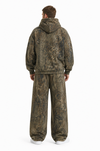 Custom Print Men's Street Style Real Tree Camo Oversized Tracksuit Set Drop Shoulder Camouflage Print Sweatshirt Heavy Fleece - Product Image 4
