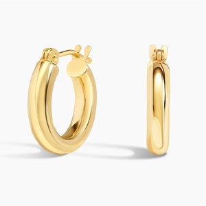Pendientes de Aro de Oro Blanco con Diamantes para Mujer, Corte Brillante Redondo, Color D, Cultivados en Laboratorio, Minimalistas, para Uso Diario - Product Image 1
