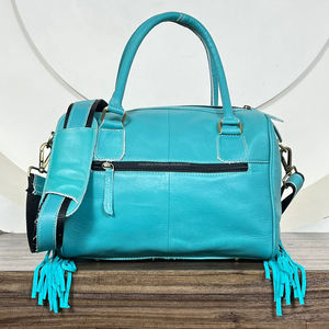 Sac à bandoulière personnalisé en cuir véritable travaillé à la main, petit sac à bandoulière vintage en cuir de vache véritable, mini sacs de voyage à franges pour femmes - Product Image 5