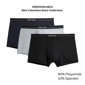 Calzoncillos bóxer sin costuras y transpirables para hombre OEM ODM, 65% poliamida, 25% poliéster, en oferta, buena calidad, precio económico. - Product Image 1