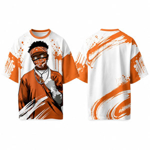 T-shirt surdimensionné en polyester/coton 220g imprimé sérigraphié sur mesure, haute qualité, épaules tombantes, pour hommes et femmes, style streetwear - Product Image 1